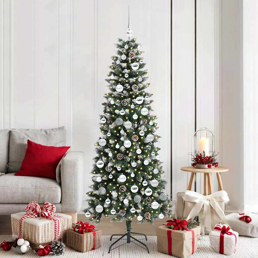Albero Di Natale Artificiale Con 300 Led Verde 180 cm
