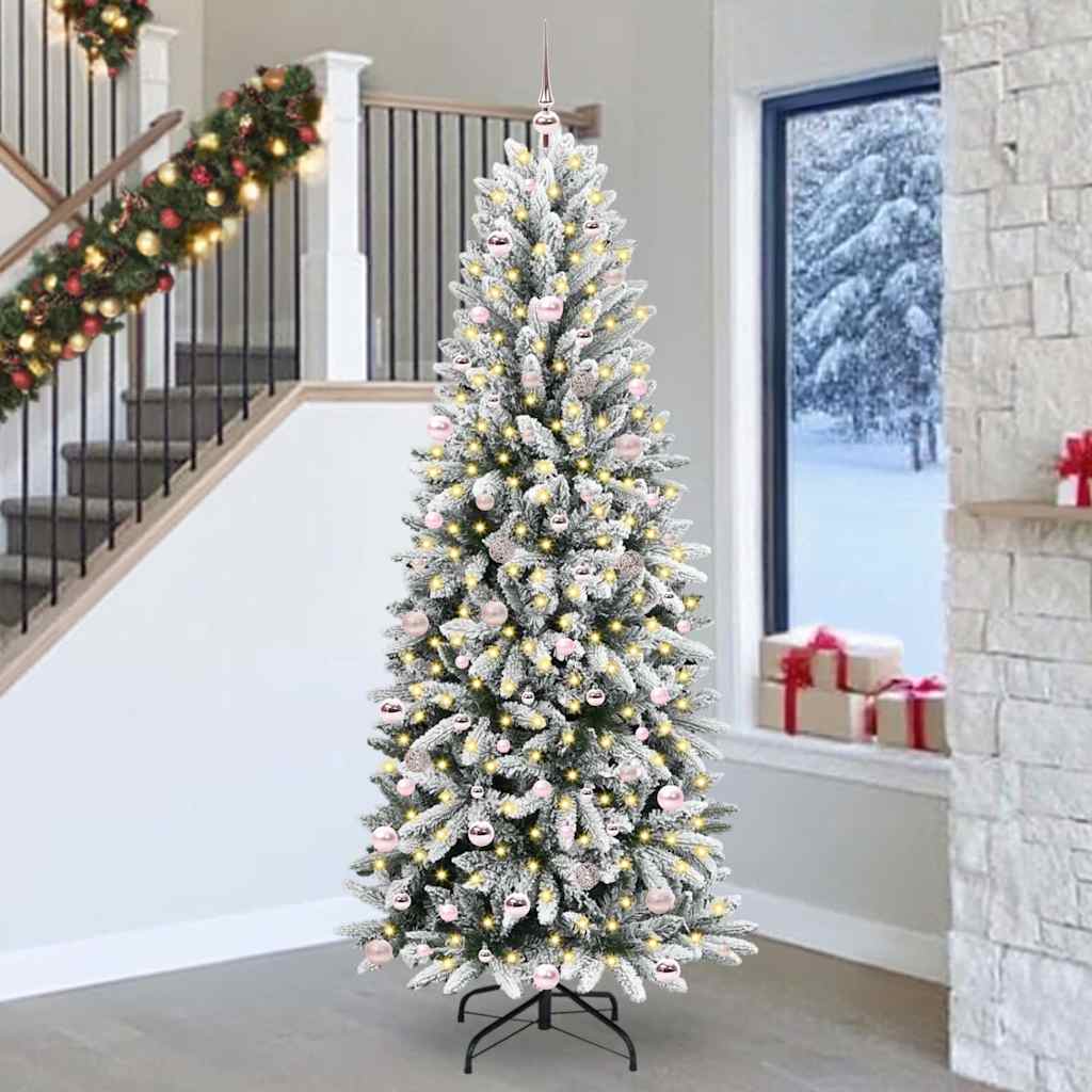 Albero Di Natale Artificiale Con 300 Led Bianco 240 cm