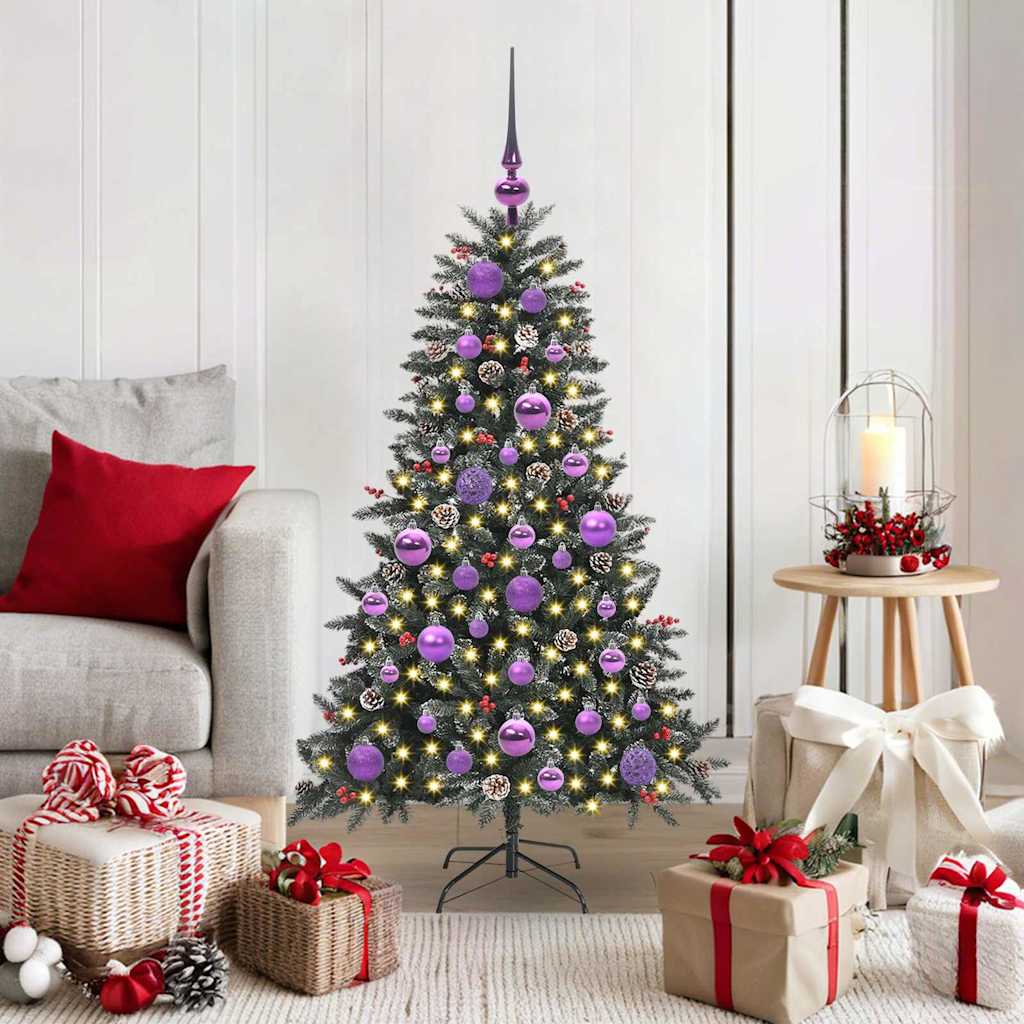 Albero Di Natale Artificiale Con 150 Led Verde 120 cm