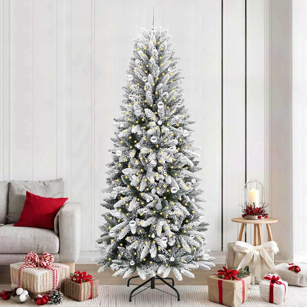 Albero Di Natale Artificiale Con 300 Led Bianco 240 cm