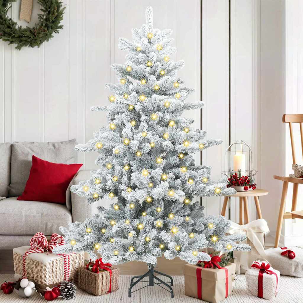 Albero Di Natale Artificiale Con Rami Pieghevoli Bianco 150 cm