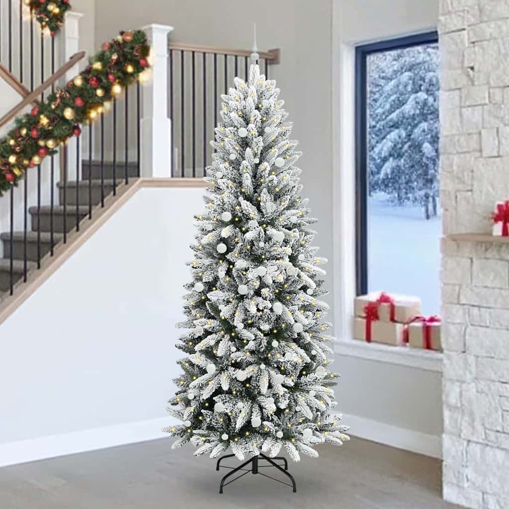 Albero Di Natale Artificiale Con 300 Led Bianco 240 cm