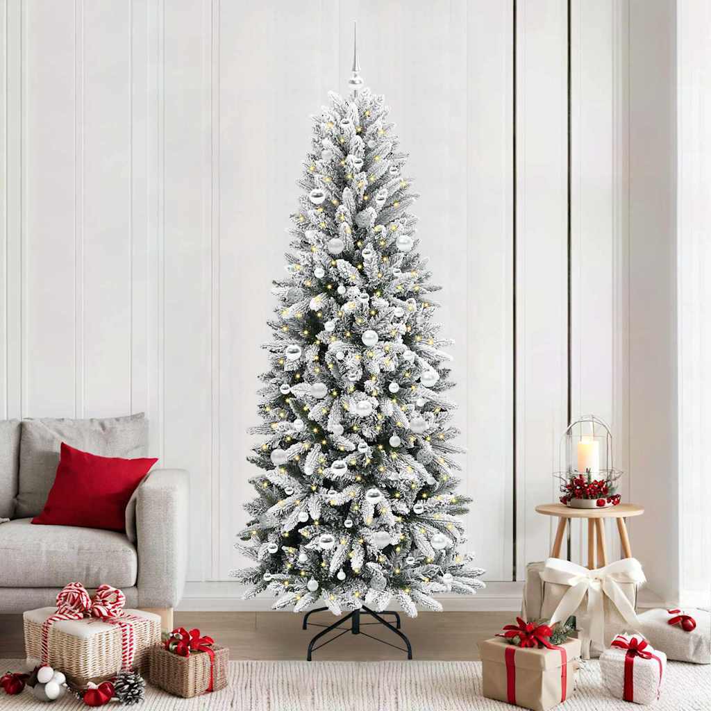 Albero Di Natale Artificiale Con 300 Led Bianco 210 cm