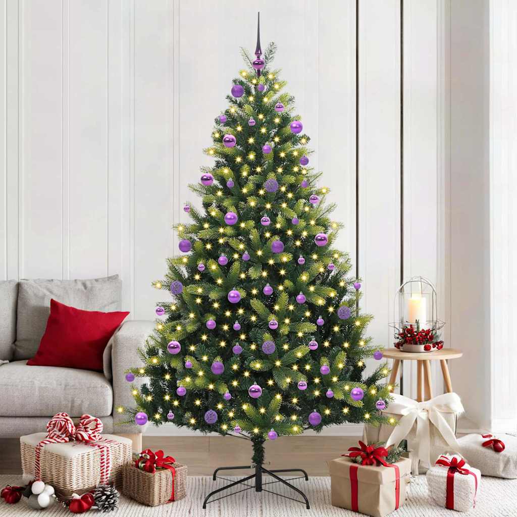 Albero Di Natale Artificiale A Cerniera Con 300 Led 210 cm