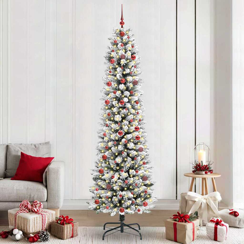 Albero Di Natale Artificiale Con 300 Led Bianco 240 cm