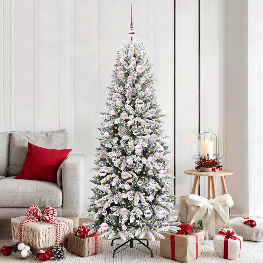 Albero Di Natale Artificiale Con 300 Led Bianco 180 cm
