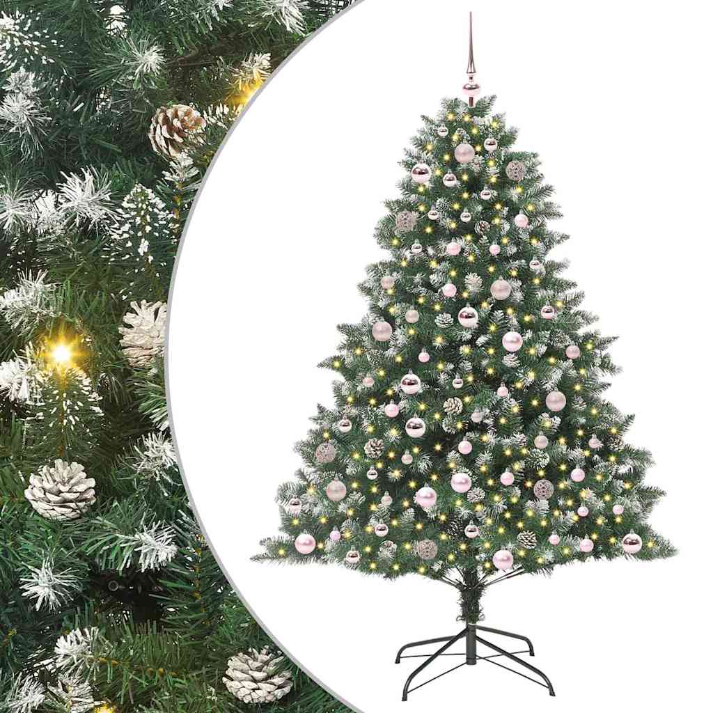 Albero Di Natale Artificiale Con 300 Led Verde 180 cm