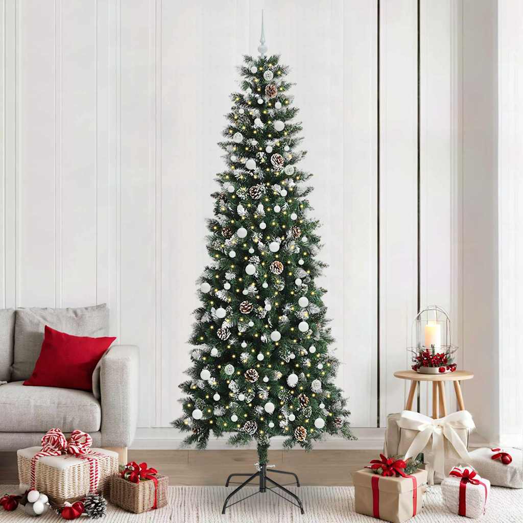 Albero Di Natale Artificiale Con 300 Led Verde 240 cm