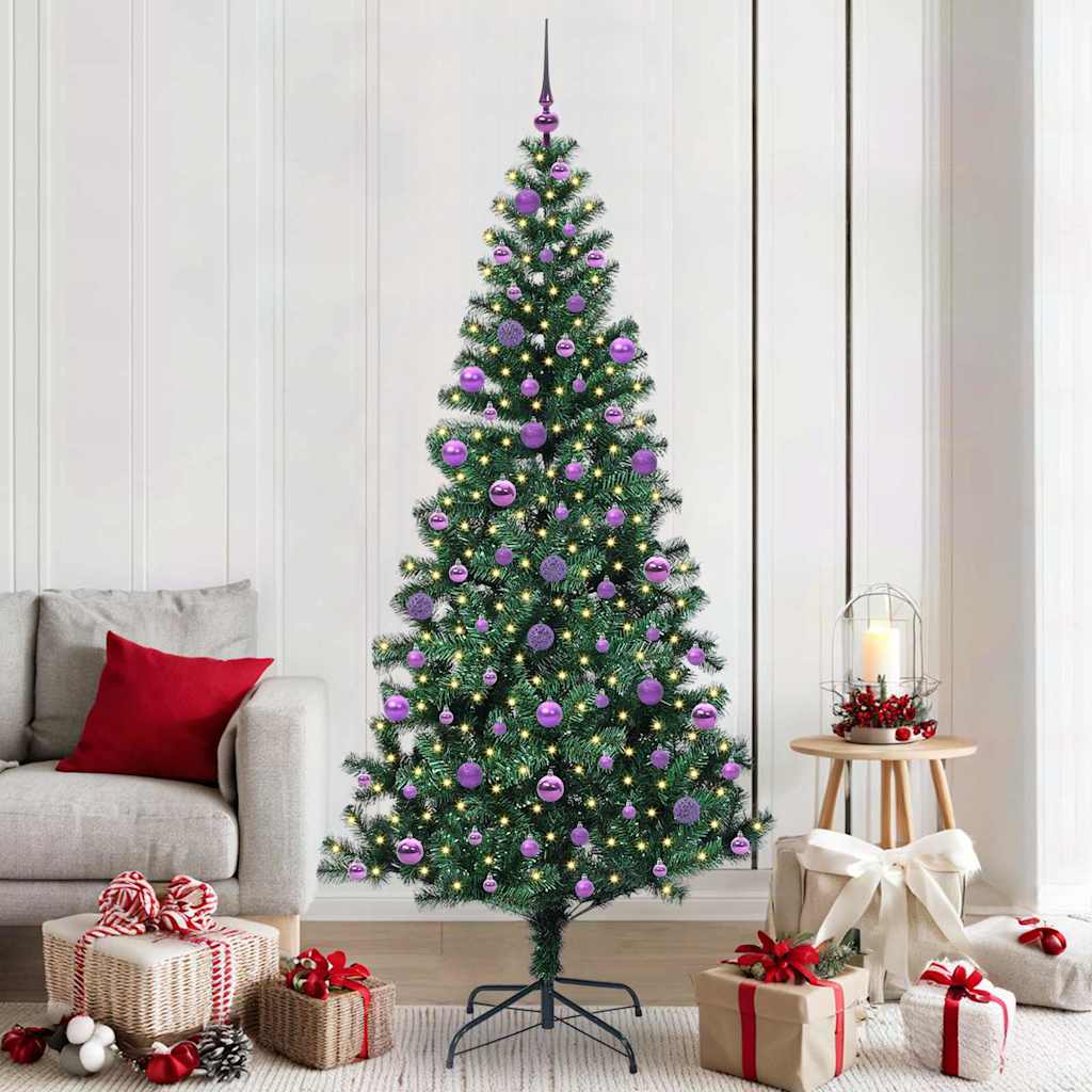 Albero Di Natale Artificiale Con Luci Integrate Verde 210 cm