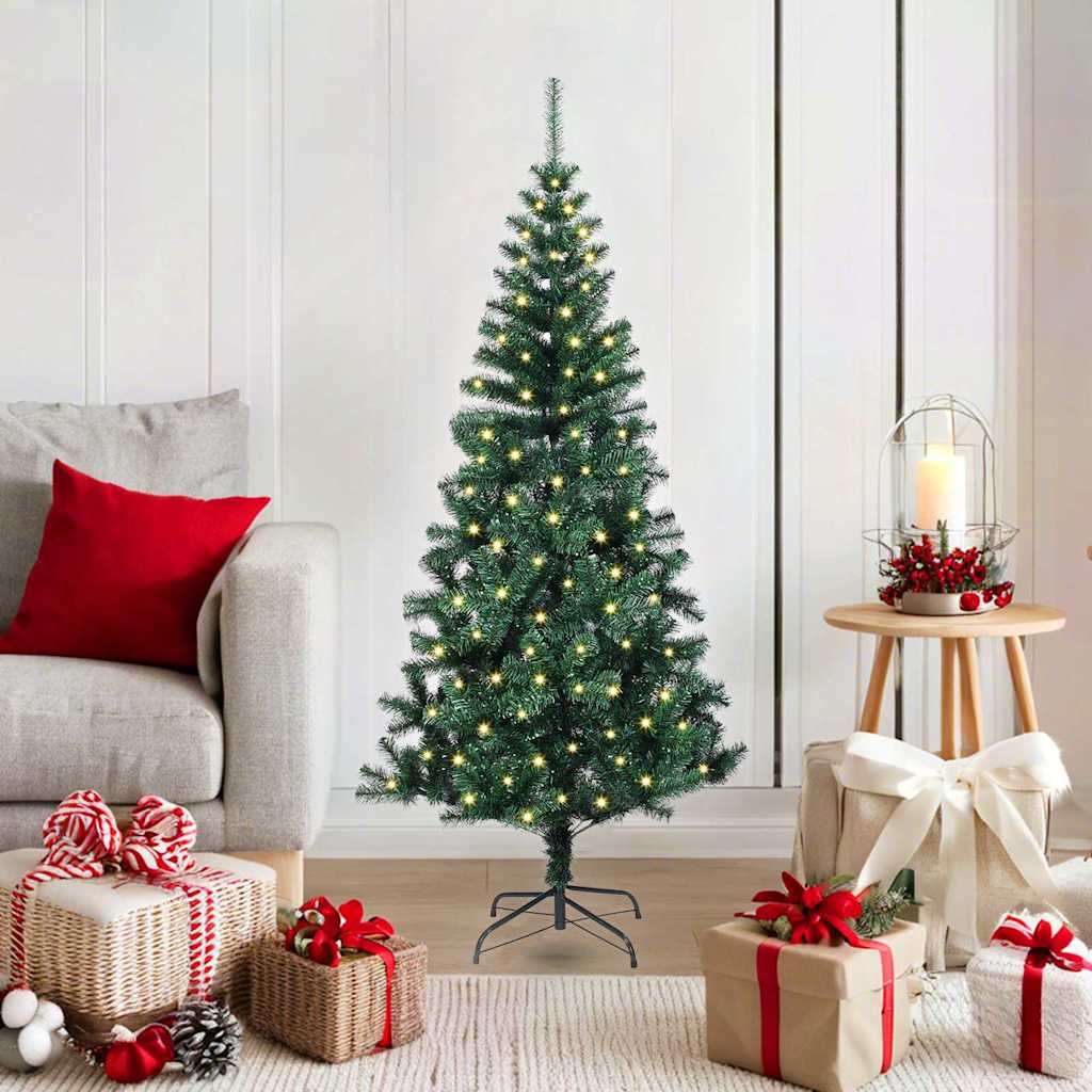 Albero Di Natale Artificiale Con Luci Integrate Verde 120 cm