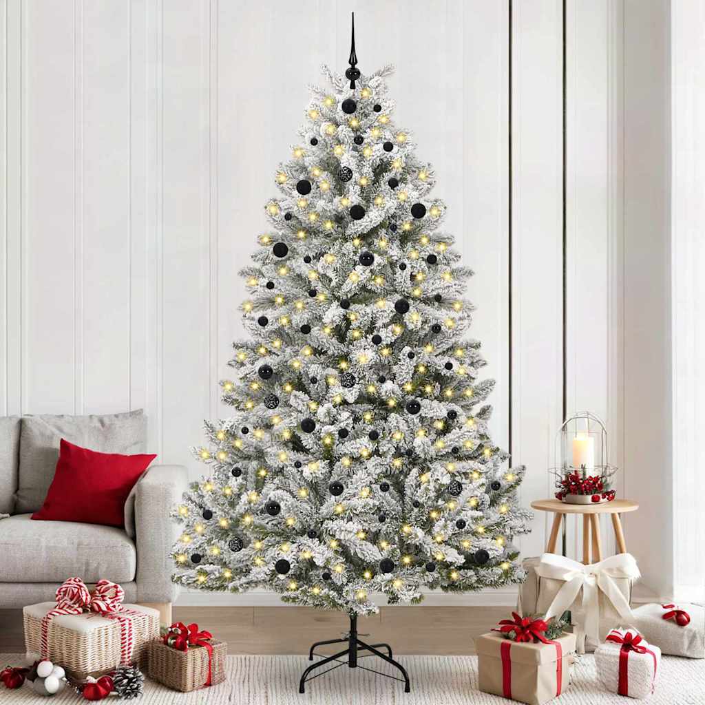 Albero Di Natale Artificiale Con 300 Led Verde E Bianco 240 cm