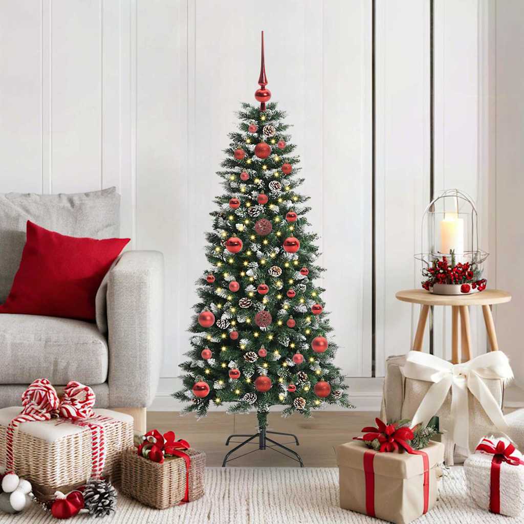 Albero Di Natale Artificiale Con 150 Led Verde 120 cm