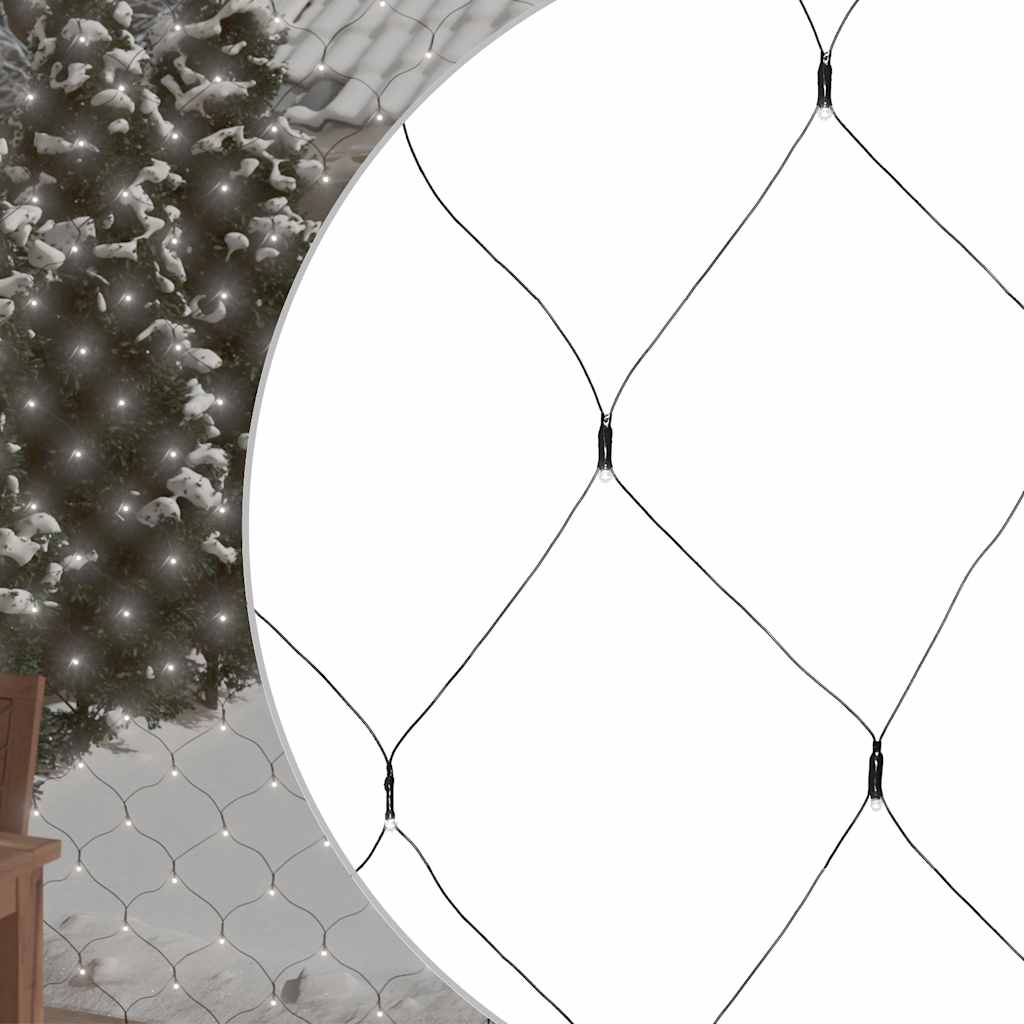 Luci Di Natale Rete Bianco Freddo 4x4m 544 Led Interni Esterni