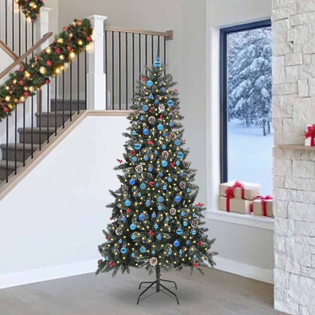 Albero Di Natale Artificiale Con 300 Led Verde 240 cm