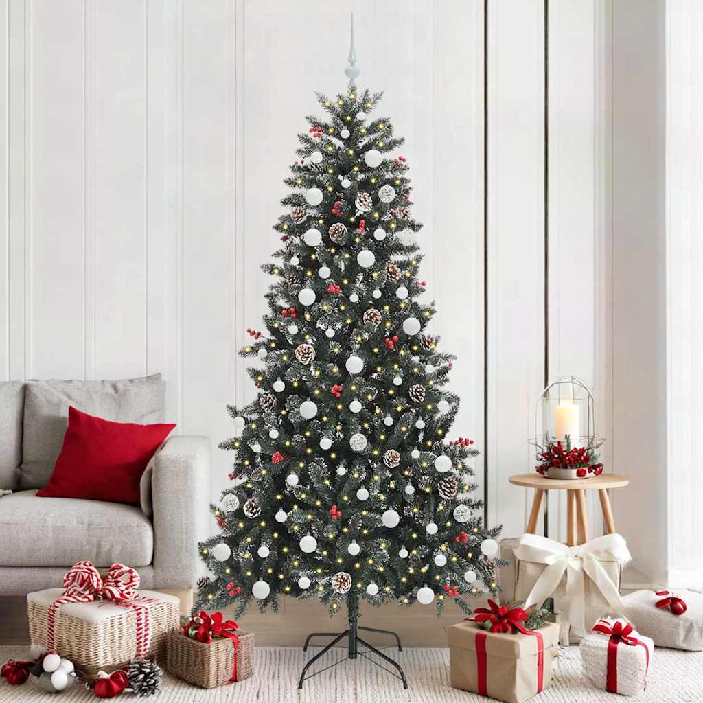 Albero Di Natale Artificiale Con 300 Led Verde 210 cm