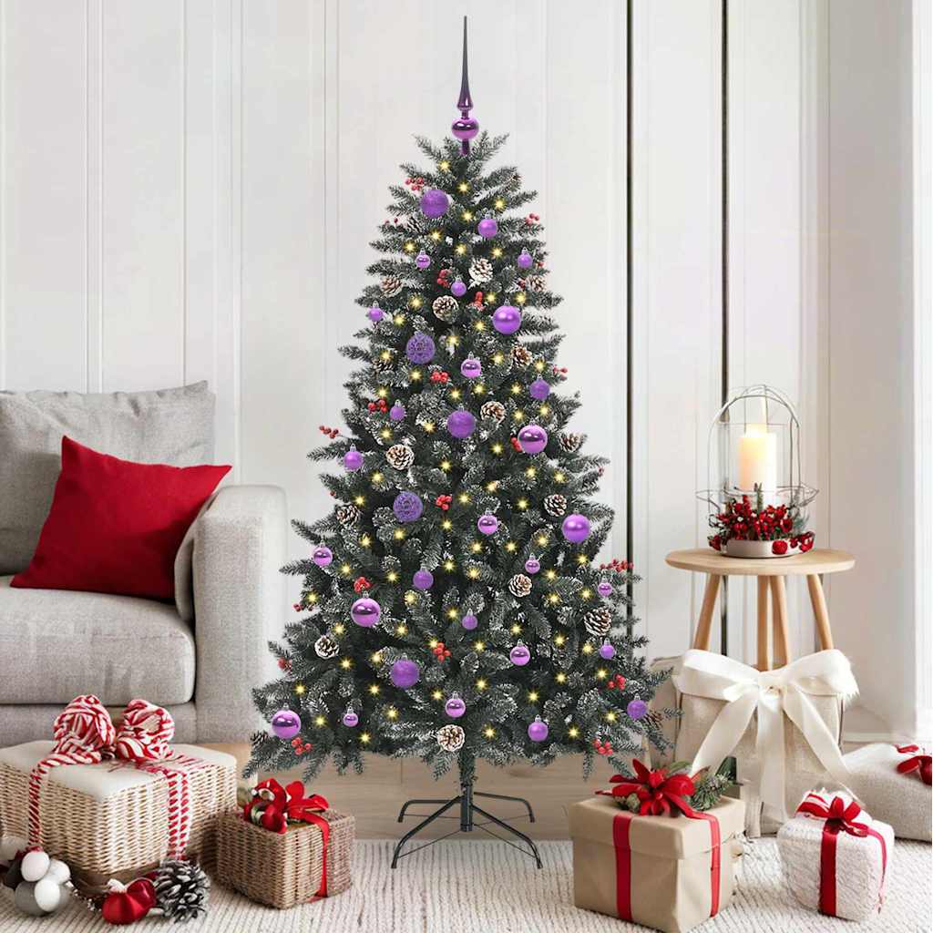 Albero Di Natale Artificiale Con 150 Led Verde 150 cm