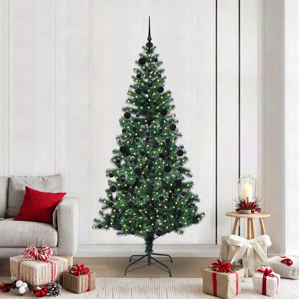 Albero Di Natale Artificiale Con Luci Integrate Verde 210 cm