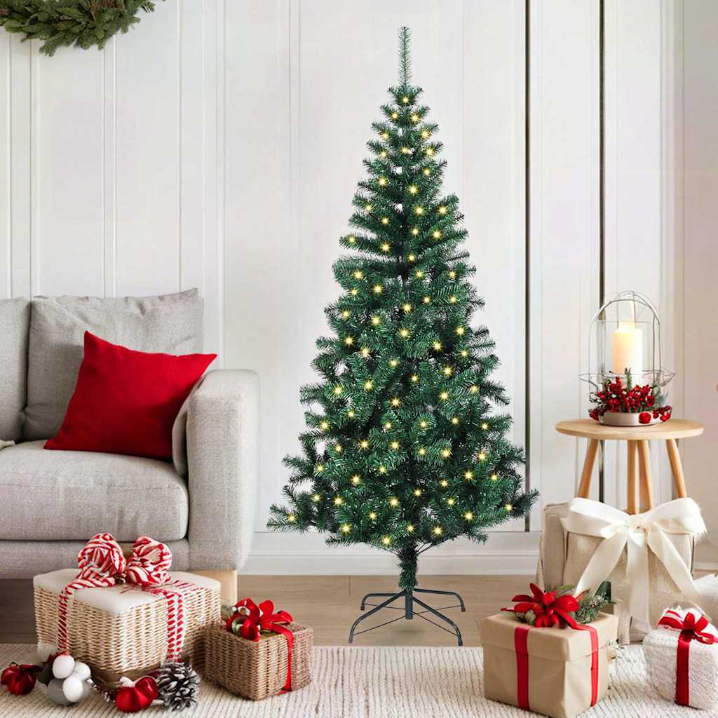 Albero Di Natale Artificiale Con Luci Integrate Verde 150 cm