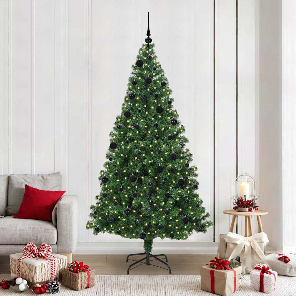 Albero Di Natale Artificiale Con 300 Led Verde 210 cm