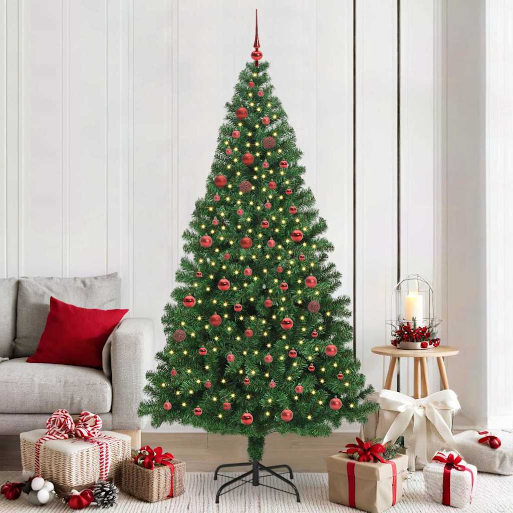 Albero Di Natale Artificiale Con 300 Led Verde 210 cm
