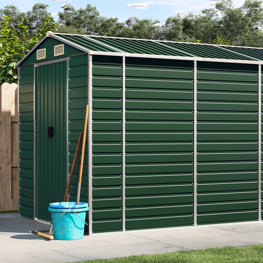 Capanno Da Giardino Verde 191x555x198 Cm In Acciaio Zincato