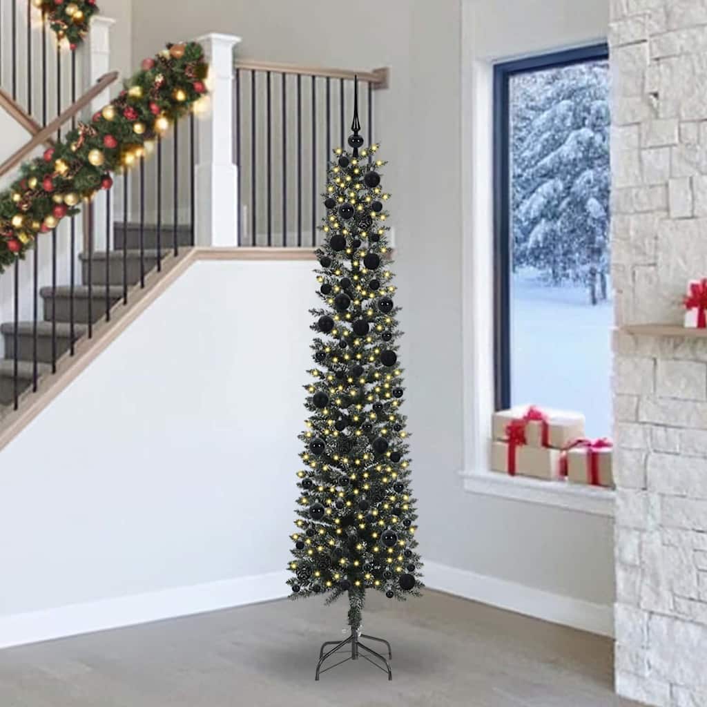 Albero Di Natale Artificiale Con 300 Led Verde 240 cm