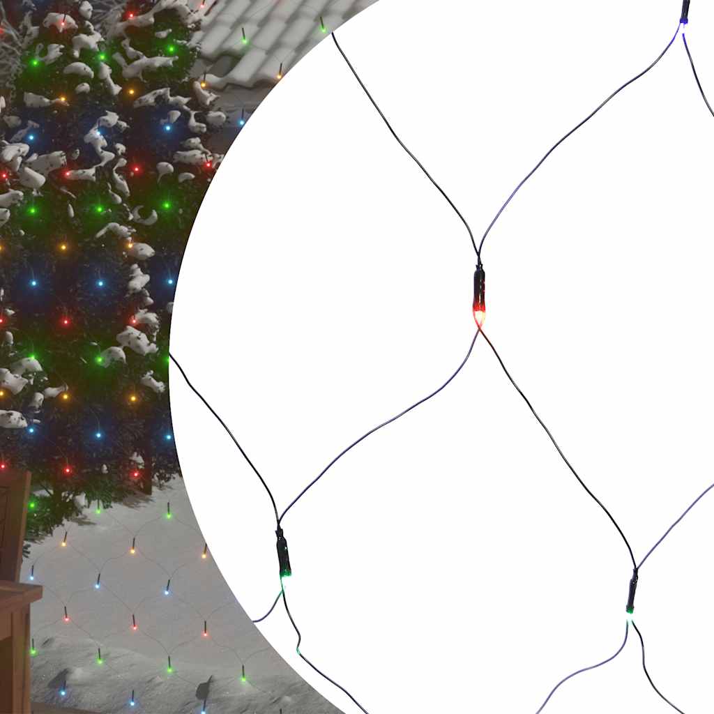 Luci Di Natale Rete Colorate 3x2m 204 Led Interni Esterni