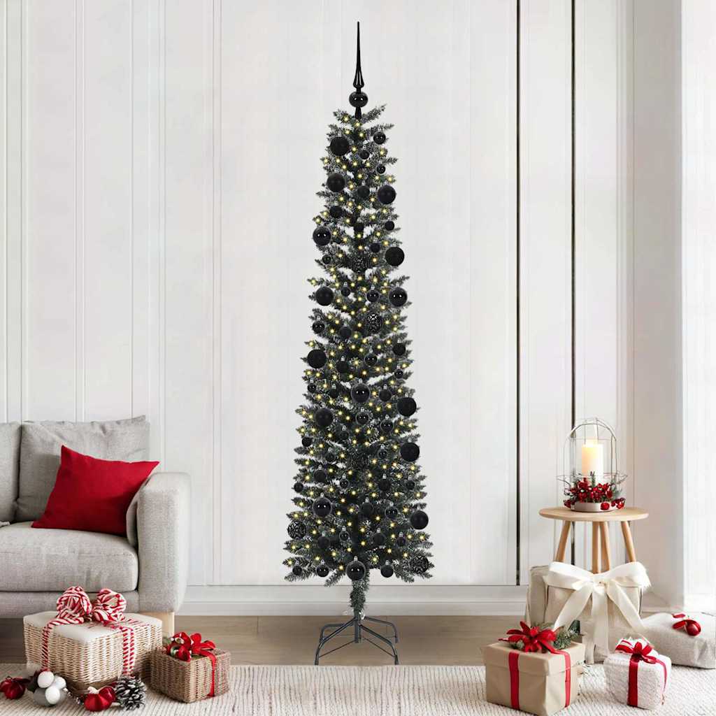 Albero Di Natale Artificiale Con 300 Led Verde 210 cm