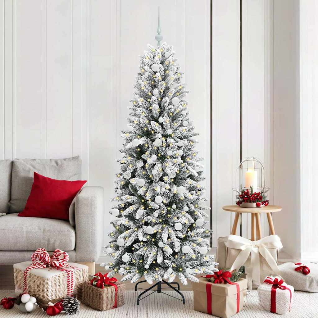 Albero Di Natale Artificiale Con 300 Led Bianco 180 cm