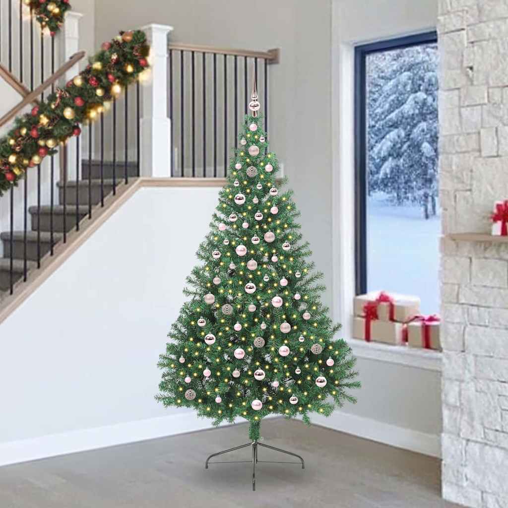Albero Di Natale Artificiale Con Luci Integrate Verde 240 cm