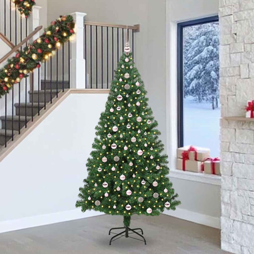 Albero Di Natale Artificiale Con 300 Led Verde 240 cm
