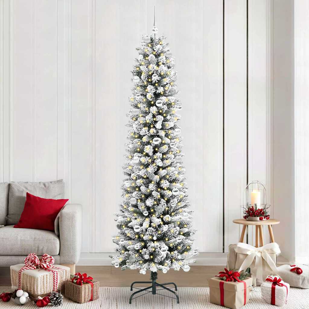 Albero Di Natale Artificiale Con 300 Led Verde E Bianco 240 cm