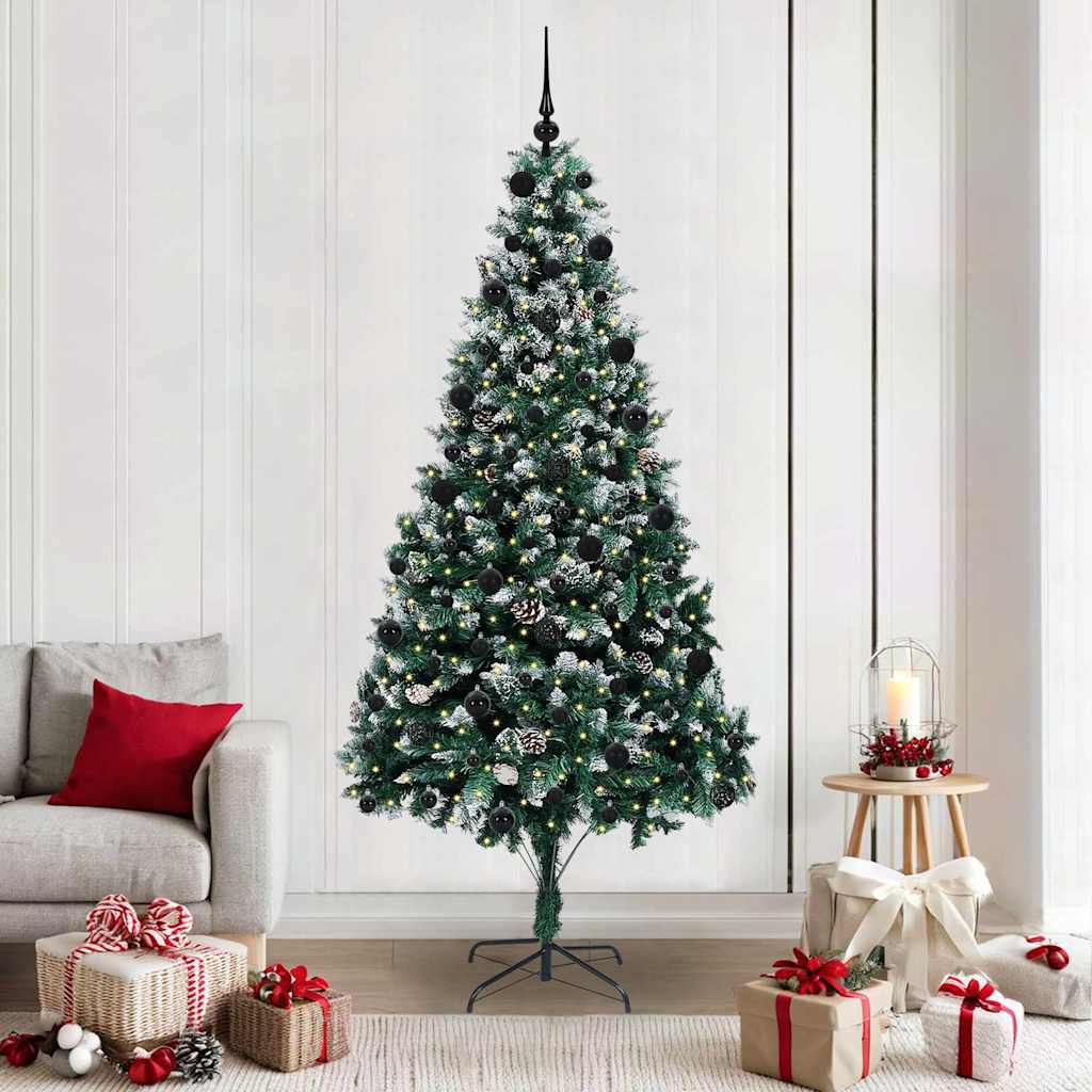 Albero Di Natale Artificiale Con 300 Led Verde 210 cm