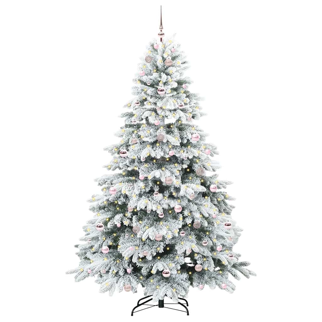 Albero Di Natale Artificiale Con 300 Led Verde 210 Cm Pe E Pvc - Image 3