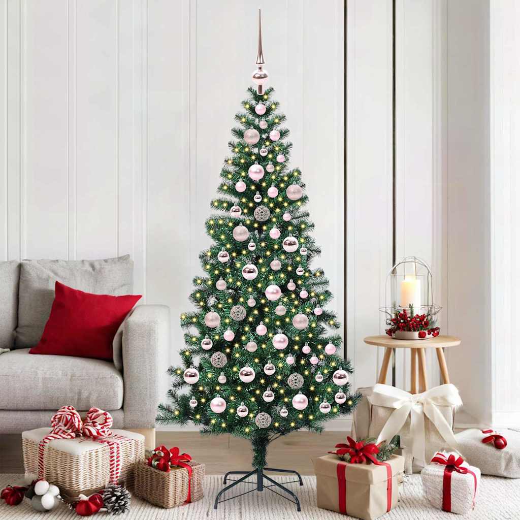 Albero Di Natale Artificiale Con Luci Integrate Verde 180 cm