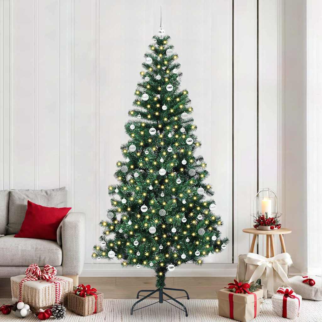 Albero Di Natale Artificiale Con Luci Integrate Verde 240 cm