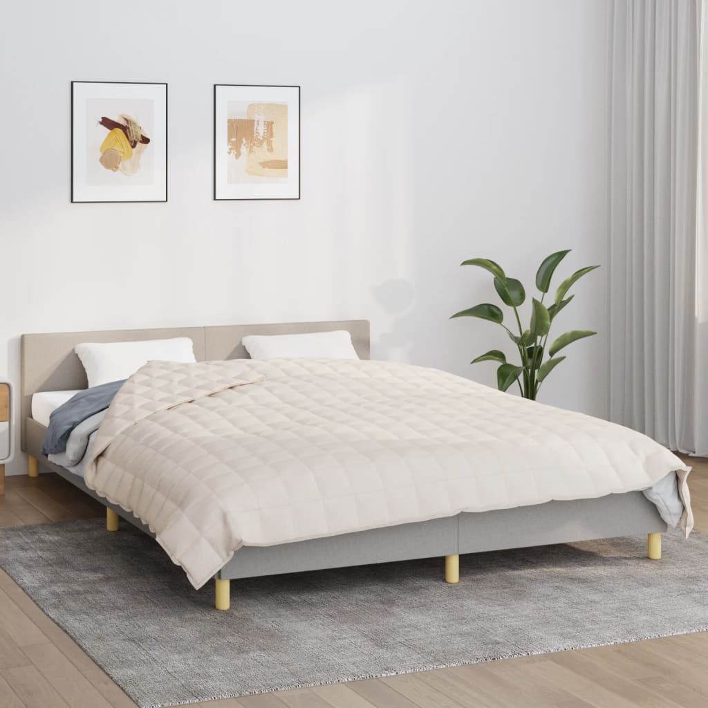 Coperta Ponderata Crema Chiaro 200x225 Cm 13 Kg Tessuto