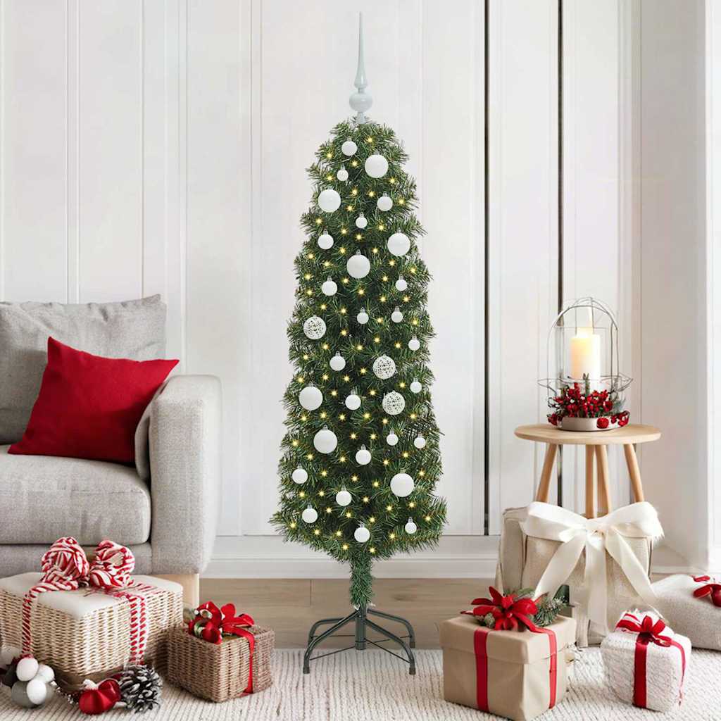 Albero Di Natale Artificiale Con 150 Led Verde 150 cm