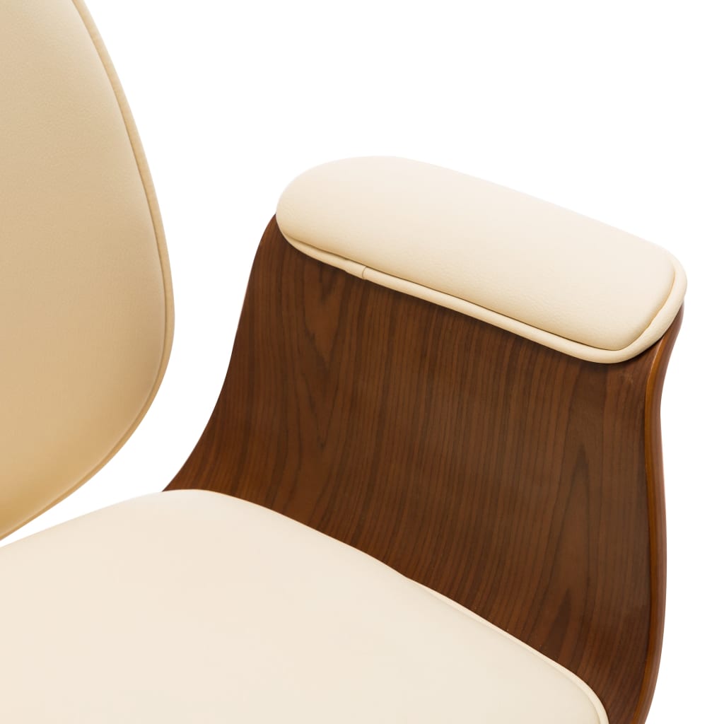 Sedia Da Ufficio Crema In Legno Piegato E Similpelle - Image 5