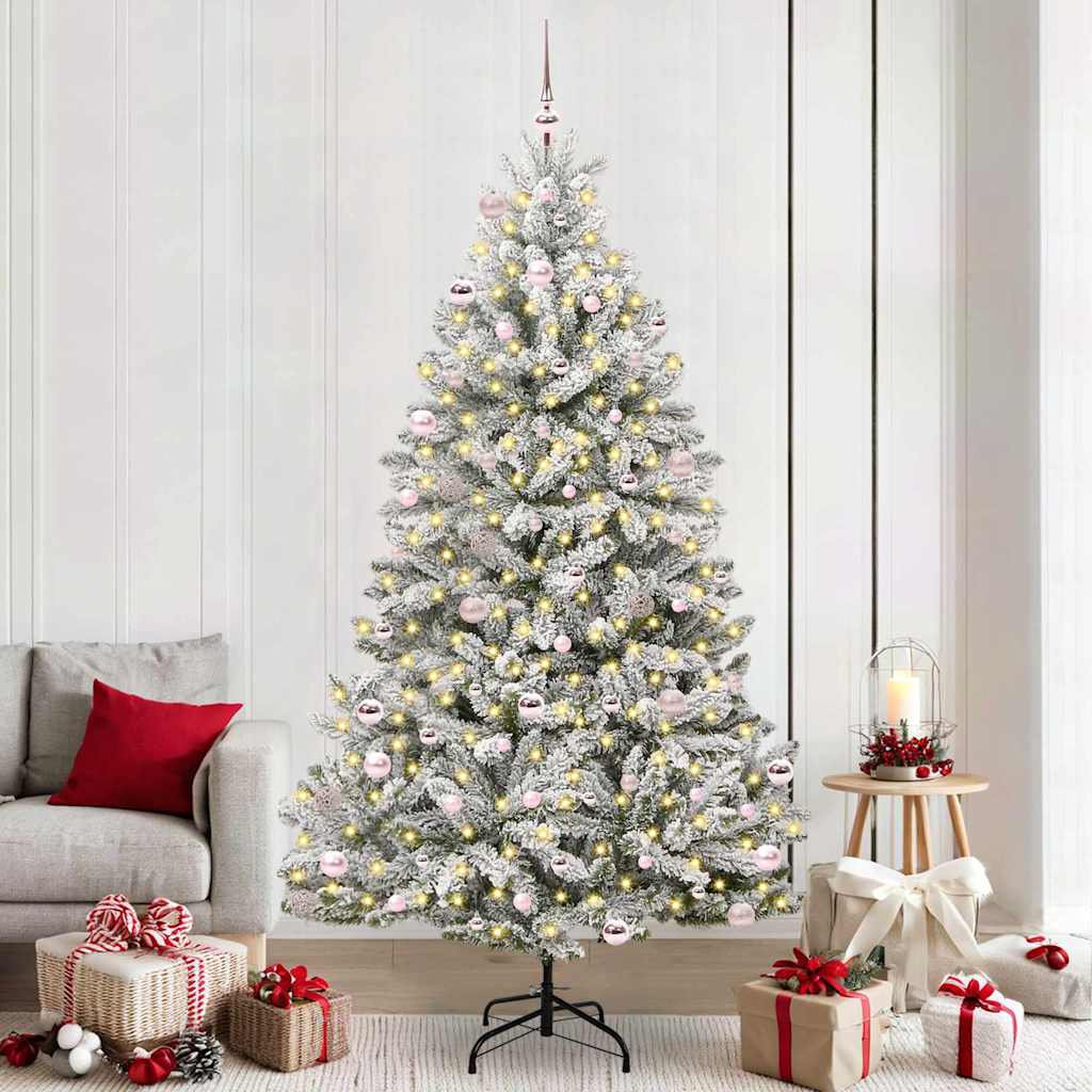 Albero Di Natale Artificiale Con 300 Led Verde E Bianco 240 cm