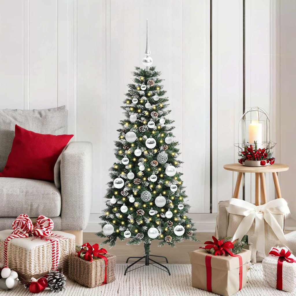 Albero Di Natale Artificiale Con 150 Led Verde 120 cm