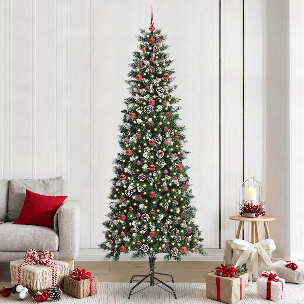 Albero Di Natale Artificiale Con 300 Led Verde 240 cm