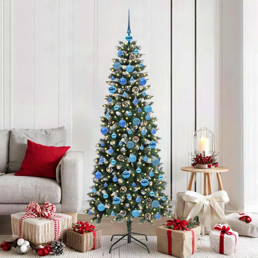 Albero Di Natale Artificiale Con 300 Led Verde 180 cm