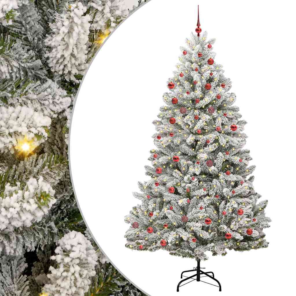 Albero Di Natale Artificiale Con 300 Led Verde E Bianco 210 cm