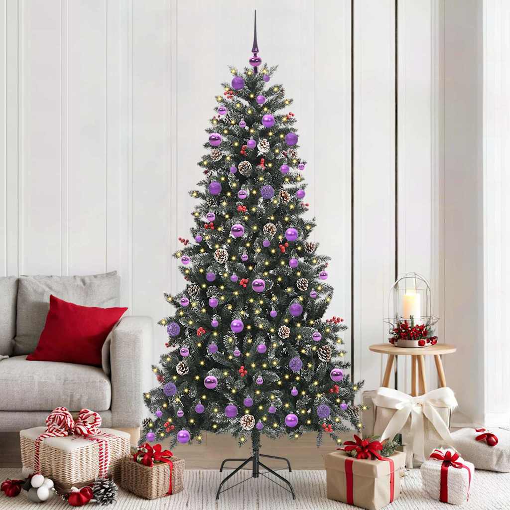 Albero Di Natale Artificiale Con 300 Led Verde 210 cm