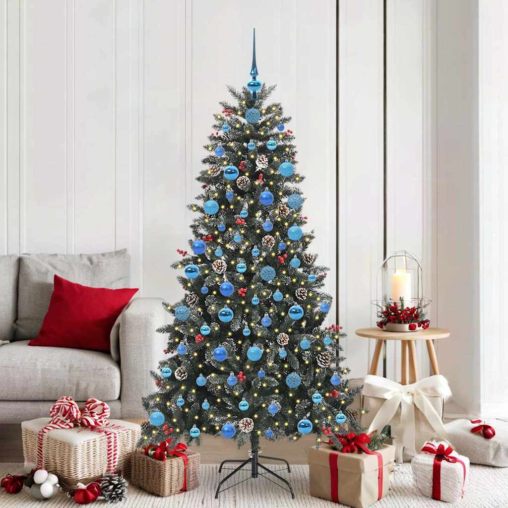Albero Di Natale Artificiale Con 300 Led Verde 180 cm