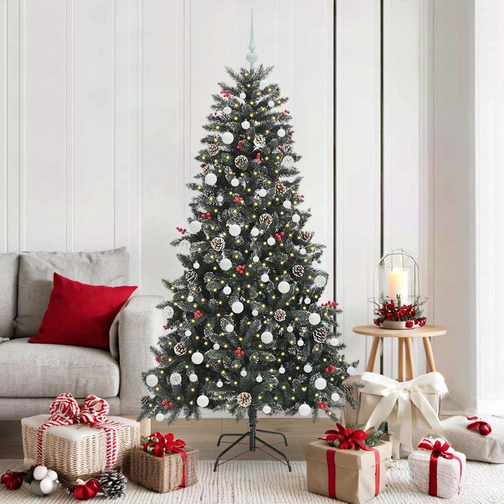 Albero Di Natale Artificiale Con 300 Led Verde 180 cm