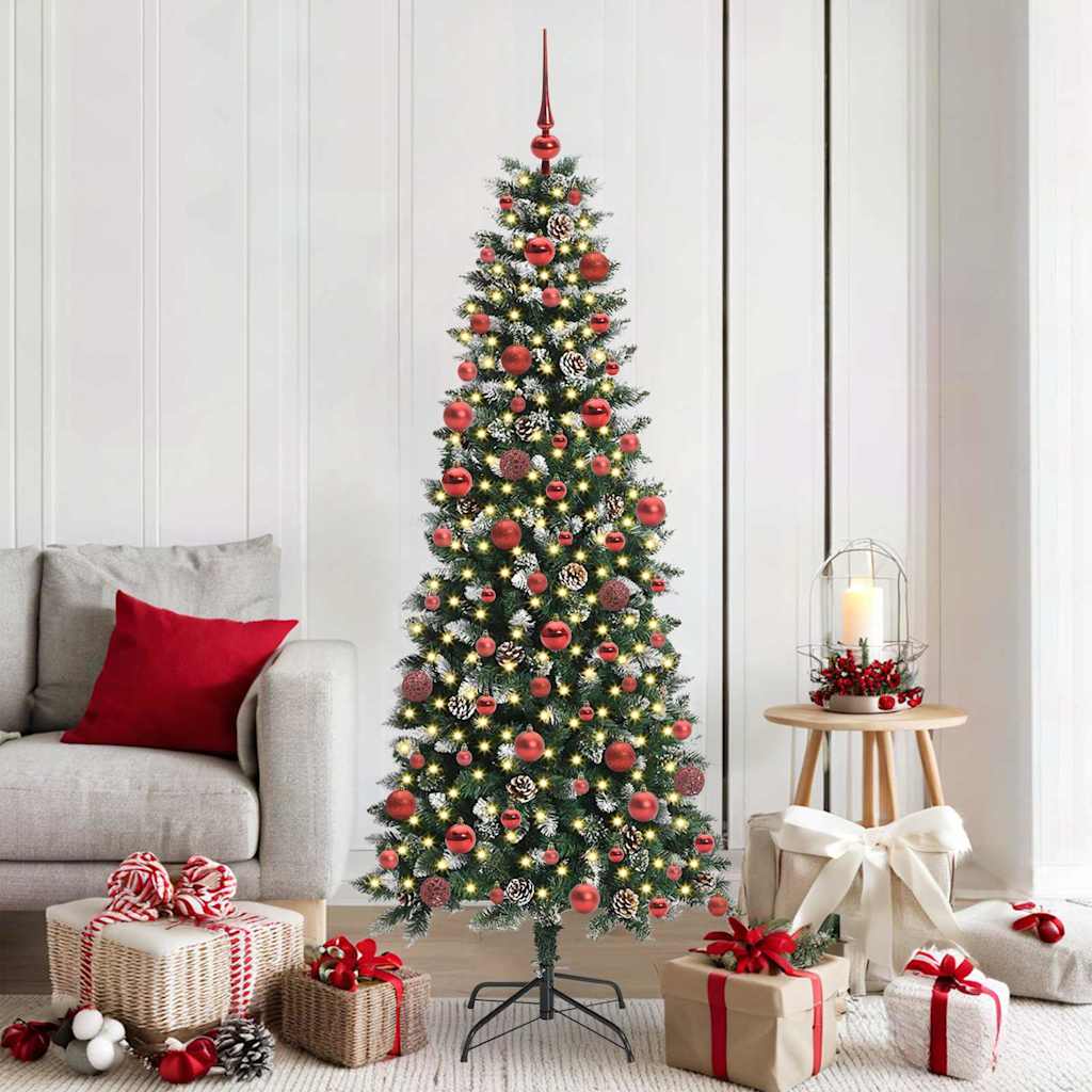 Albero Di Natale Artificiale Con 300 Led Verde 180 cm