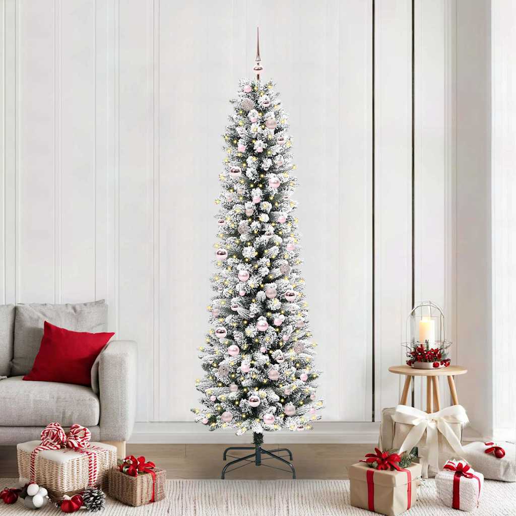 Albero Di Natale Artificiale Con 300 Led Bianco 210 cm