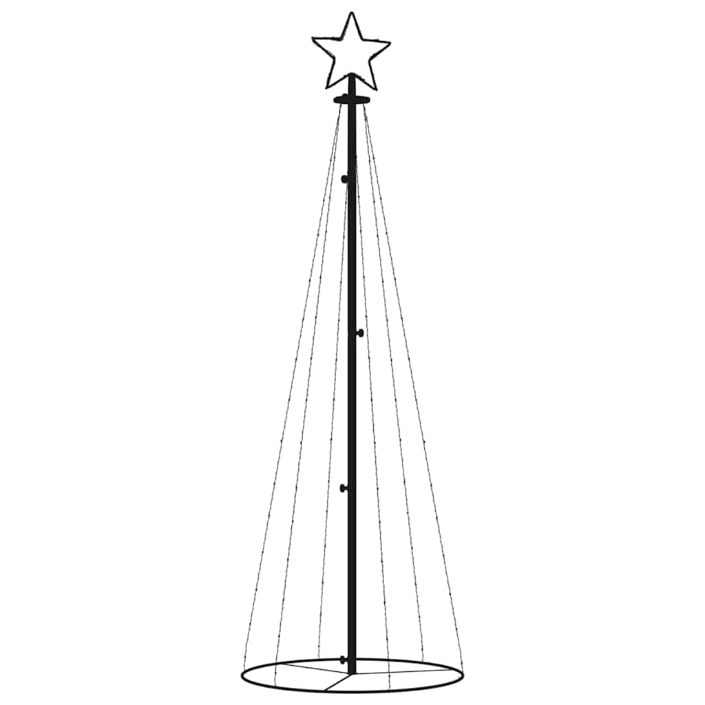 Albero Di Natale A Cono Bianco Caldo 108 Led 70x180 cm - Image 3